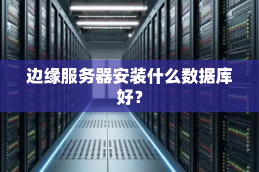 边缘服务器安装什么数据库好？