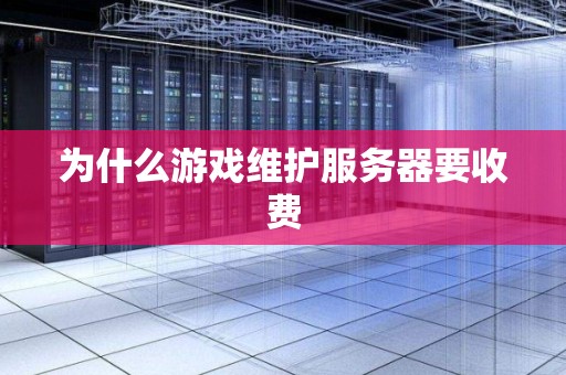 为什么游戏维护服务器要收费 为什么游戏维护服务器要收费