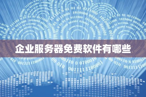 企业服务器免费软件有哪些