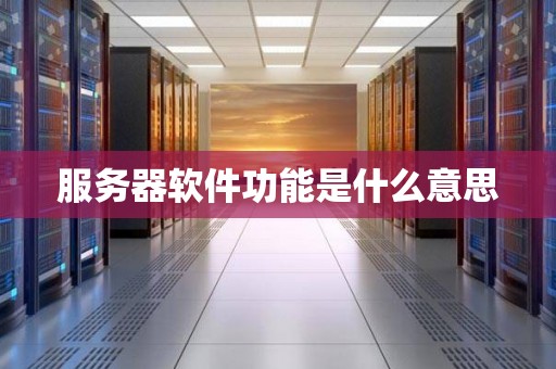 服务器软件功能是什么意思