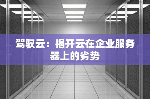 驾驭云：揭开云在企业服务器上的劣势
