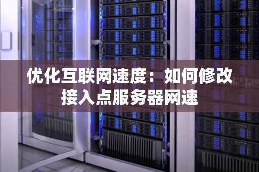 优化互联网速度：如何修改接入点服务器网速