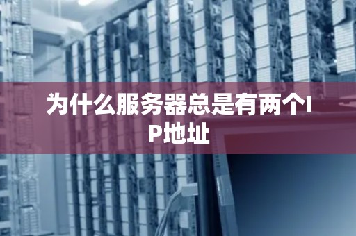 为什么服务器总是有两个IP地址 为什么服务器总是有两个IP地址