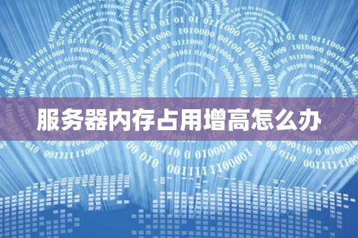 服务器内存占用增高怎么办