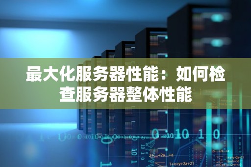 最大化服务器性能:如何检查服务器整体性能 最大化服务器性能:如何检查服务器整体性能