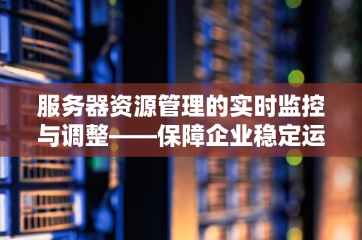 服务器资源管理的实时监控与调整——保障企业稳定运行的必要措施