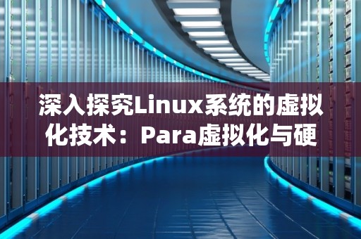 深入分析Linux系统的虚拟化技术:Para虚拟化与硬件辅助虚拟化 深入分析Linux系统的虚拟化技术:Para虚拟化与硬件辅助虚拟化