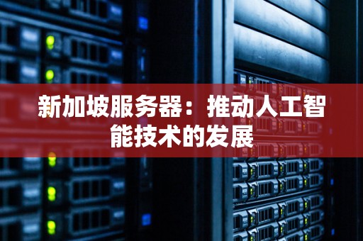 新加坡服务器：推动人工智能技术的发展