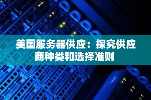 美国服务器供应：分析供应商种类和选择准则 