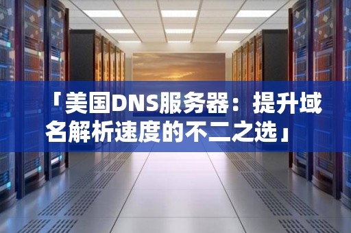 「美国DNS服务器:提升域名解析速度的不二之选」 「美国DNS服务器:提升域名解析速度的不二之选」