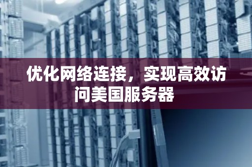 优化网络连接，实现高效访问美国服务器 