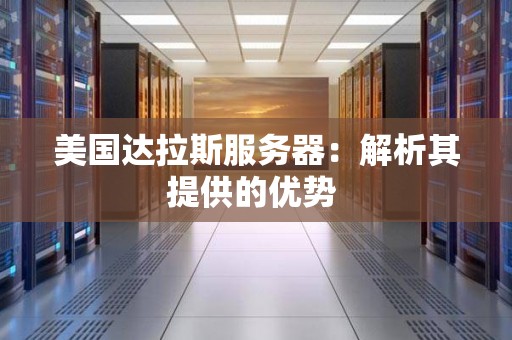 美国达拉斯服务器：解析其提供的优势 