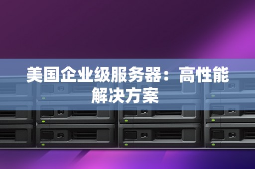 美国企业级服务器：高性能解决方案 