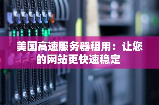美国高速服务器租用：让您的网站更快速稳定 